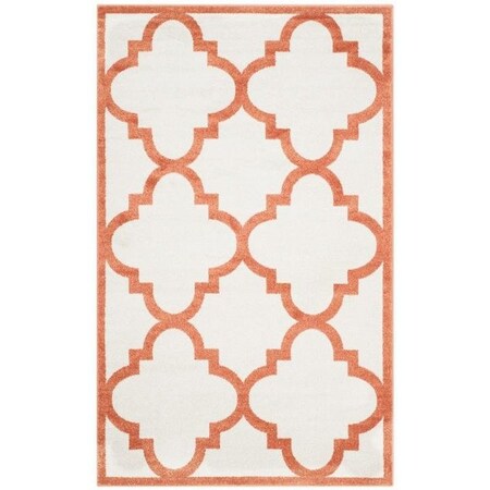 Safavieh Amherst Power Loomed Rectangle Rug- Beige - Orange- 2 ft. 3 in. x 11 ft. AMT423F-211